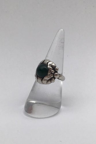 Georg Jensen Sterling Sølv Ring No. 11B (Grøn Agat)