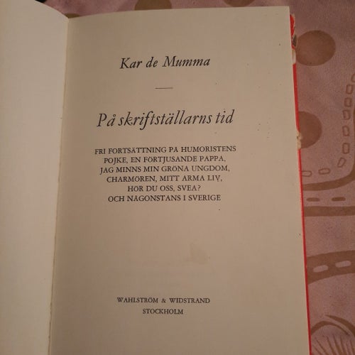 Kar de Mumma - På skriftställarns tid - 1968