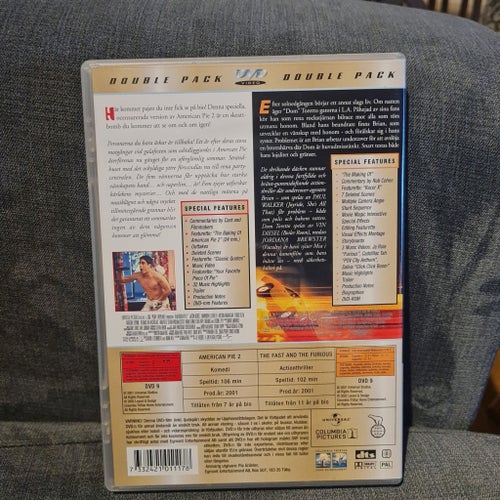 Double pack dvd, 2 filmer - American Pie 2 och The fast and the furious