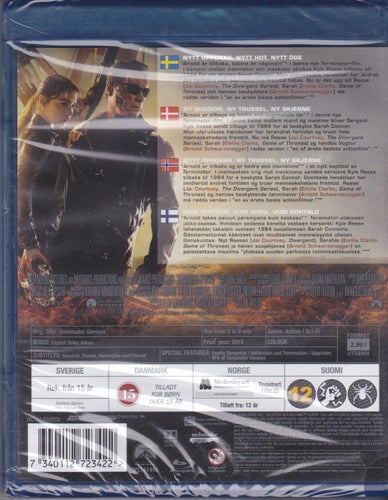 BluRay / Terminator Genisys / Emilia Clarke, Schwarzenegger / Ny & Inplastad