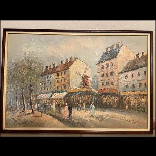 Oljemålning,CAROLINE BURNETT -Moulin Rouge från Place Blanche?