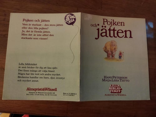 Pojken Jätten av Hans Peterson, Maija-Liisa Tiitto. Very Fine plus. bok