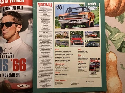NOSTALGIA NR 12 2019 MERCEDES MÅSVINGE,VARG OLLE SPEEDWAY,OLDSMOBILE,SAXEMARA