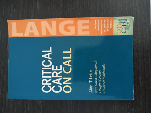Critical Care On Call av Alan T. Lefor