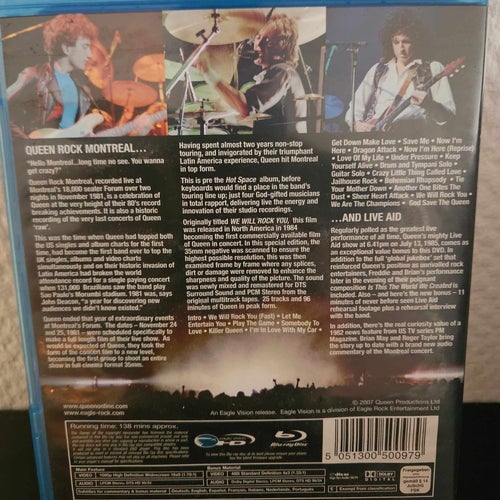 Queen Rock Montreal & Live Aid Blu-ray Rock Konsert Import