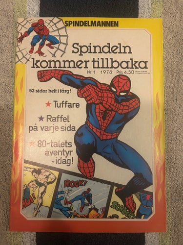 SPINDELMANNEN nr 1 1978 – Första numret! NM 9.2–9.4, Svensk Marvel-klassiker