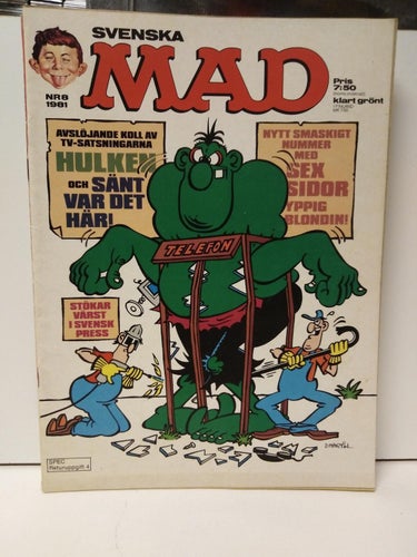 Svenska Mad 1981 nr 8 + Don Martin ser på Hulken