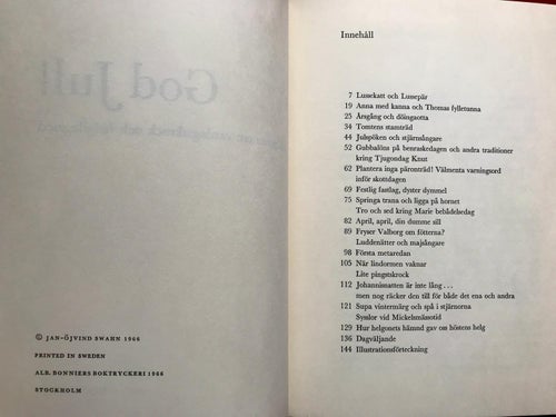 GOD JUL OM VARDAGSSKROCK OCH HELGDAGSSED av Jan-Öjvind Swahn 1966