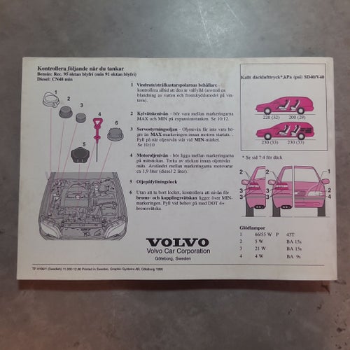 Volvo S40 & V40 1997 instruktionsbok