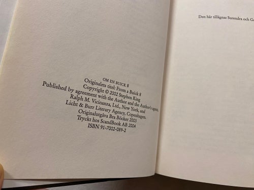 Inbunden - Stephen King Om En Buick 8 - Svenska