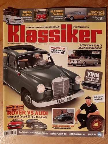 Klassiker nr 9 2012: Buick Roadmaster 1949, Mercedes 180-190 guide, Volvo 142 GL