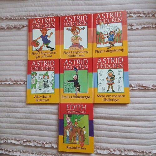 Klassiskt bokpaket: 7 st barnböcker – Astrid Lindgren & Edith Unnerstad