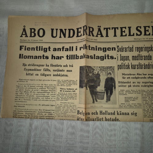 Åbo underrättelser 15 Januari 1940