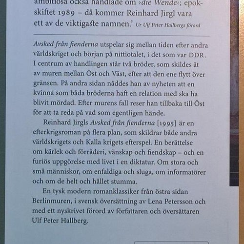 Avsked från fienderna / Reinhard Jirgl