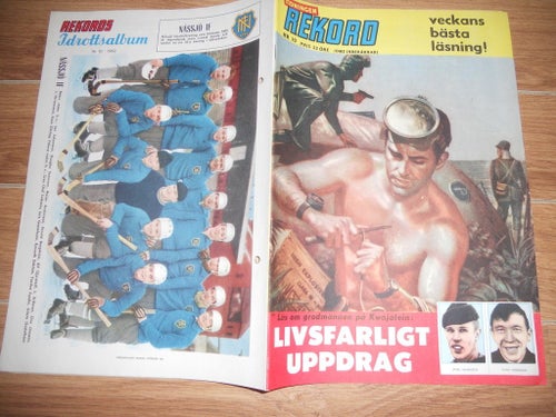 Rekord nr10 1962 Kure Hamrin,Tre Kronor, lagbild Nässjö IF Bandy, Corvair XP-737