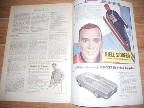 Rekord nr10 1962 Kure Hamrin,Tre Kronor, lagbild Nässjö IF Bandy, Corvair XP-737
