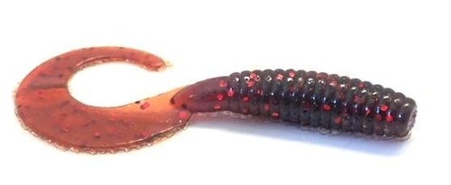 Nya jiggar - 10 st - "Curly tail shrimp - Dark red sparkle - 6 cm" -Med räkdoft!