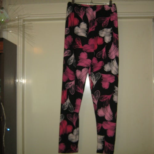 Svarta, rosa, vita dam leggings storlek = M (NY)