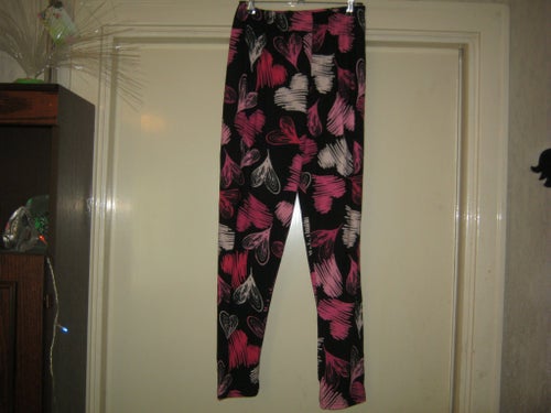 Svarta, rosa, vita dam leggings storlek = M (NY)