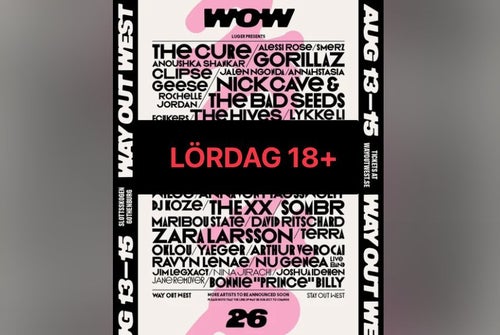 Way Out West Lördag (18+) endagsbiljett