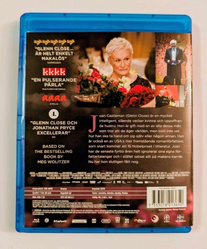 THE WIFE - Glenn Close - Spegelblank Bluray - billig frakt 12 kr !!!