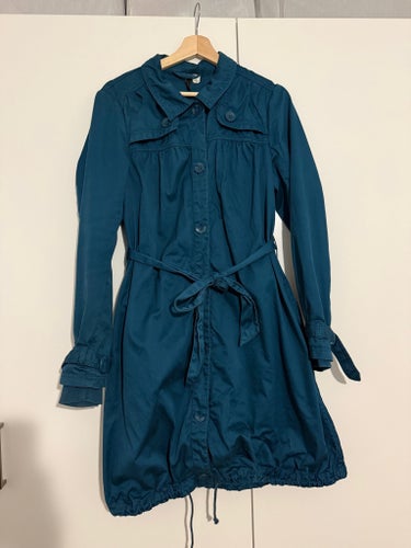 H&M Blå jacka / trenchcoat, storlek 42