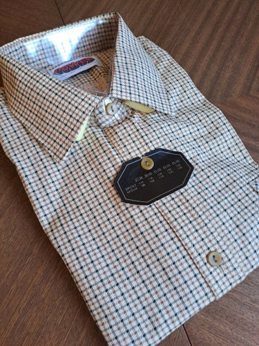 NOS VINTAGE 70-TAL Skjorta rutig glen plaid sports shirt