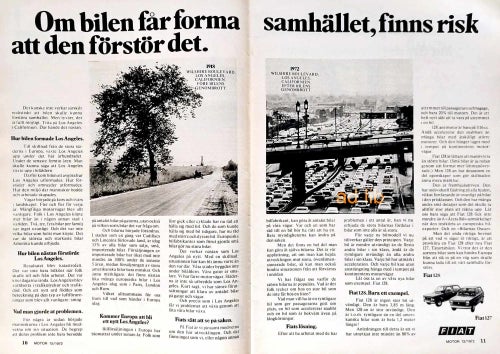 FIAT 127, 128 , STOR TIDNINGSANNONS 1972