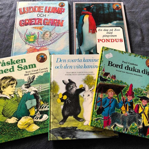 5 x Böcker barn . Bokklubb Zoo /Påsken med Sam /Bord duka dig / Kaninen / Lump