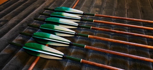 Traditionella handgjorda träpilar i högsta kvalitet! - "Tranquility" Set av 6!