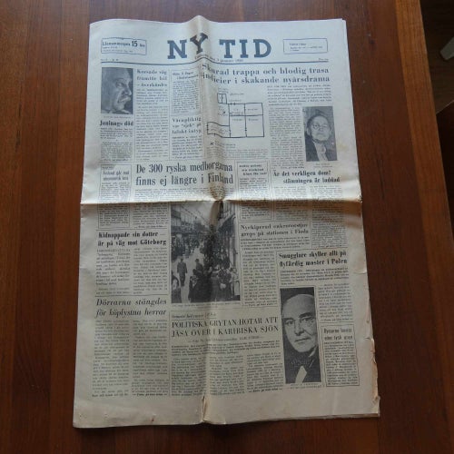 Ny Tid 3/1 1950, Göteborg, mordet på Alfrida Pettersson Röstånga