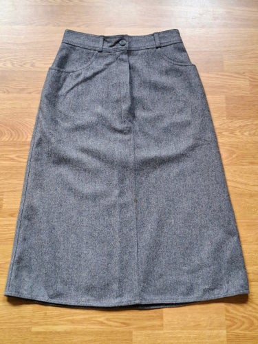 Lundberg & Wester grå kjol, ull, 60/70-tal storlek 34/XS