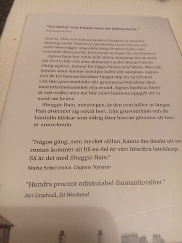 SHUGGIE BAIN DOUGLAS STUART INBUNDEN med skyddsomslag