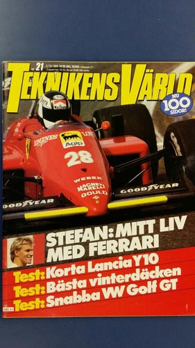 Teknikens Värld nr 21 1985: VW Golf GT, Lancia Y10, Volvo VESC, Stefan Johansson