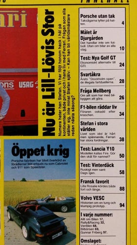 Teknikens Värld nr 21 1985: VW Golf GT, Lancia Y10, Volvo VESC, Stefan Johansson