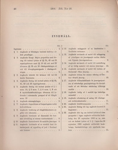 SFS 1906 Bihang Nr 28. Sveriges Riksdags beslut