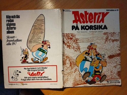 Asterixalbum nr 20 Asterix på Korsika. tryckt 1977. Very Good plus