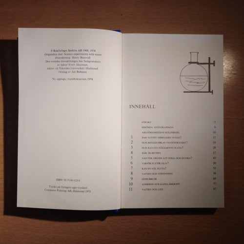 Experimentera med vatten av Sam Rosenfeld. bok. Very Fine plus