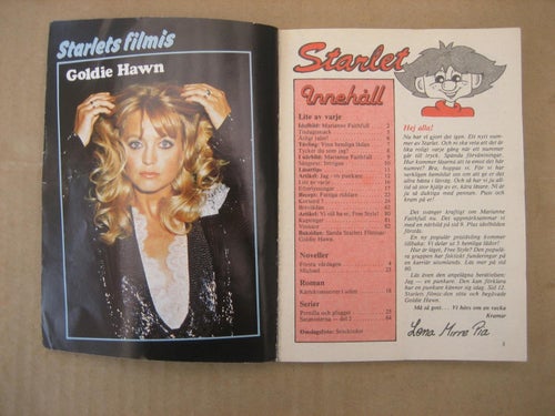 Starlet Nr:7-1982(Idolbild på Goldie Hawn, Marianne Faithfull)