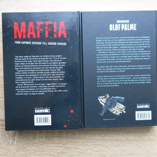 Två Böcker av Gunnar Wall: Mafia & Konspiration Olof Palme