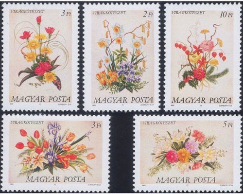 Ungern 1989 Blomsterarrangemang Kpl serie postfriskt **