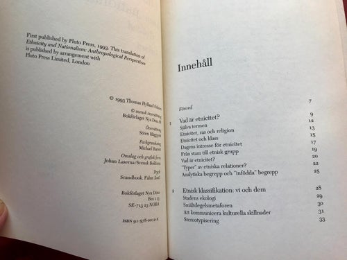 ETNICITET OCH NATIONALISM Thomas Hylland Eriksen 2003