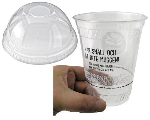 Stora Plastglas 47cl + Dome + Sugrör 50+50+50st Majsplast PLA engångs Miljöplast