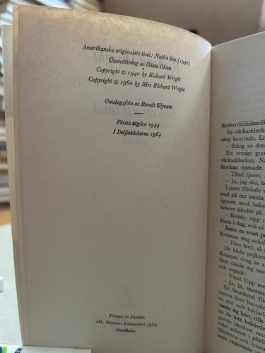 Son av sitt land av Richard Wright, bok, Very good plus