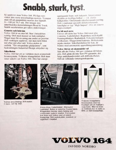VOLVO 164, STOR TIDNINGSANNONS 1970