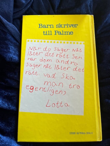 Barn skriver till Palme av Askelin & Hägglund
