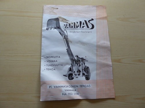 Vammas Ford traktor originalbroschyr på finska