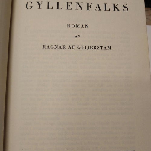 Gyllenfalks av Ragnar af Geijerstam. bok, inbunden. Very Fine