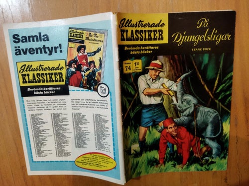 Illustrerade klassiker nr 74 På djungelstigar Frank Buck. Fine plus
