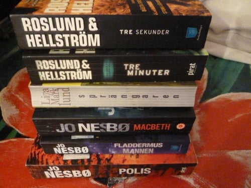 BOK, 6 STYCKEN POCKET BÖCKER, NESBØ, MARKLUND, ROSLUND & HELLSTRÖM